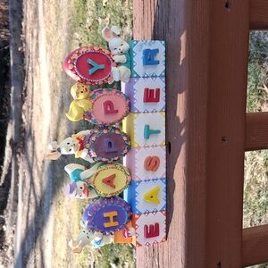 Resin Happy Easter Alphabet Blocks/Easter Egg Bunny Chick Duckling Figurines